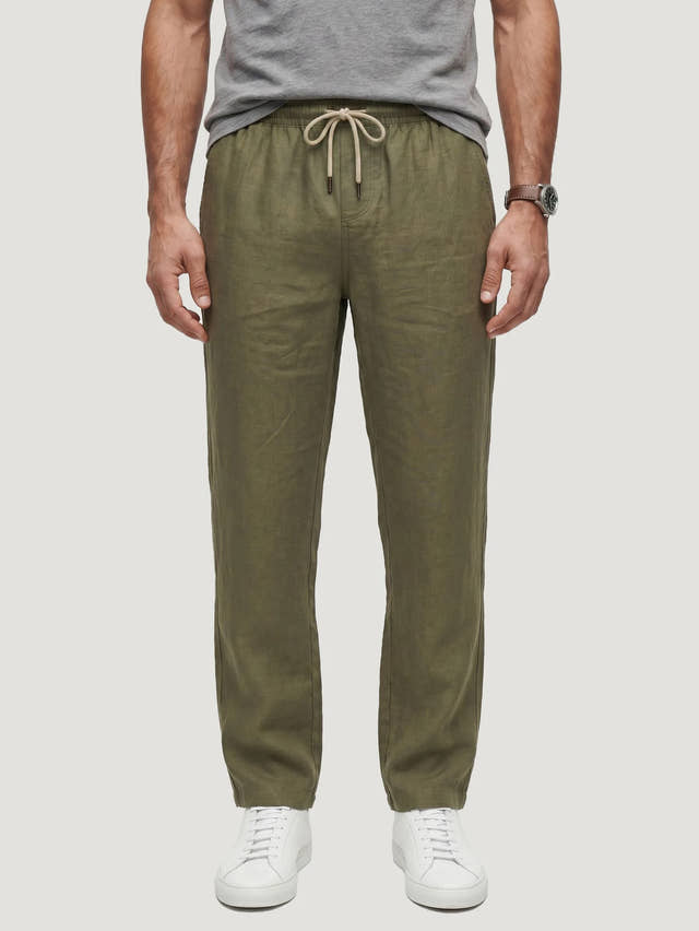 Pantalon à cordon en 100 % lin européen