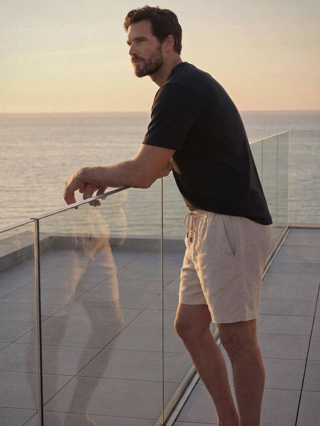 Short à cordon en 100 % lin européen