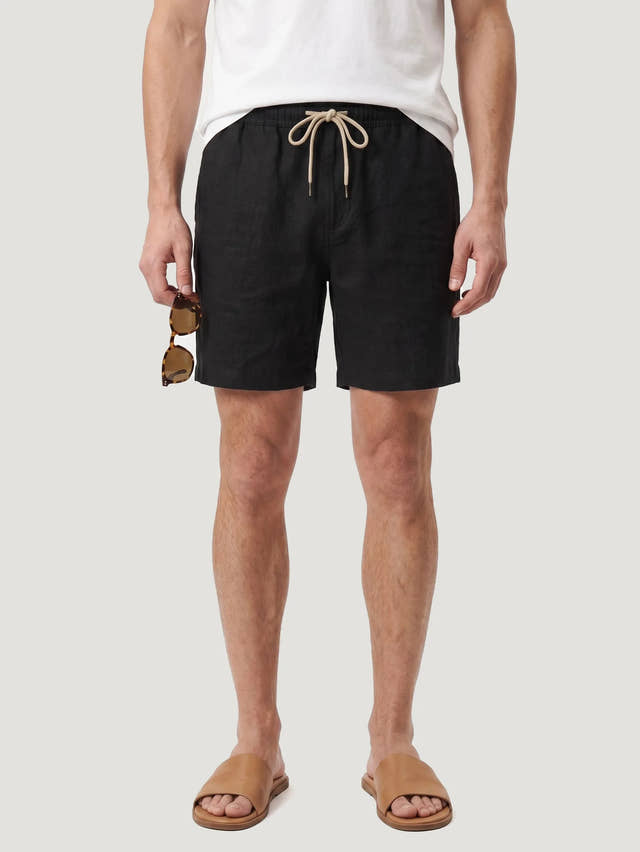 Short à cordon en 100 % lin européen