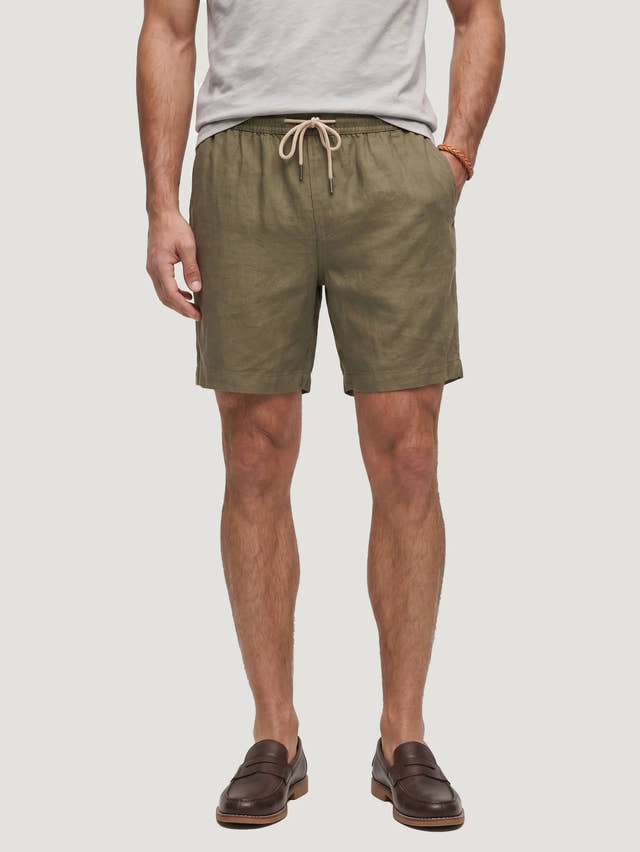 Short à cordon en 100 % lin européen