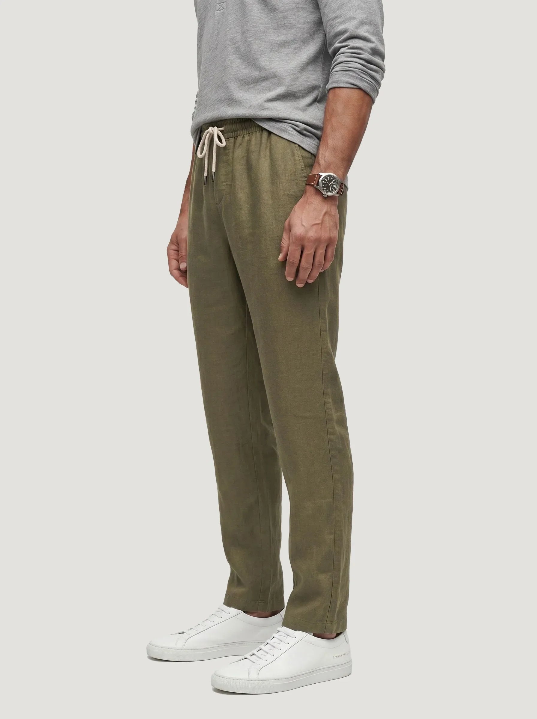 Pantaloni con coulisse in 100% lino europeo — Confezione da 3