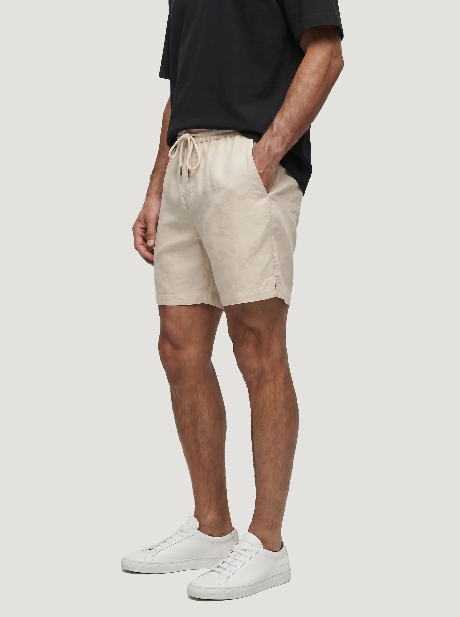Short à cordon en 100 % lin européen