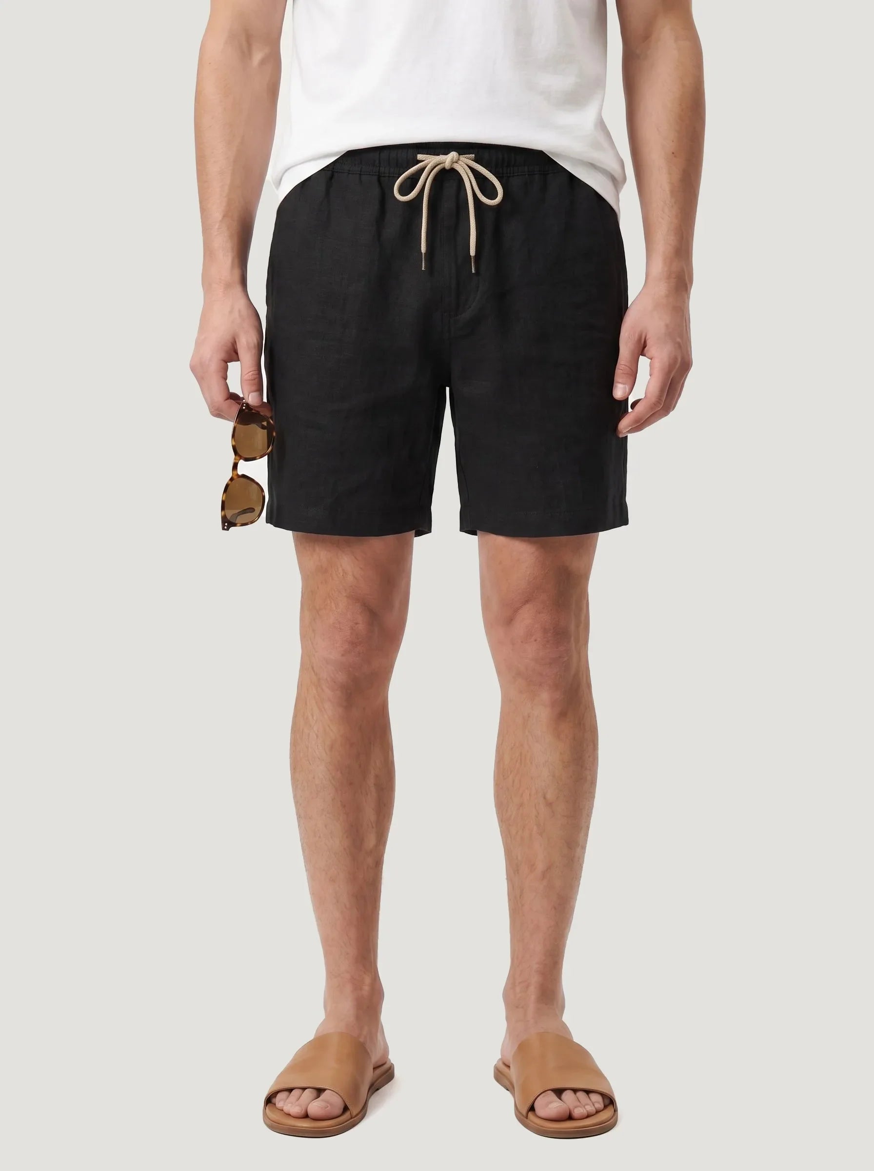 Short à cordon en 100 % lin européen — Lot de 2