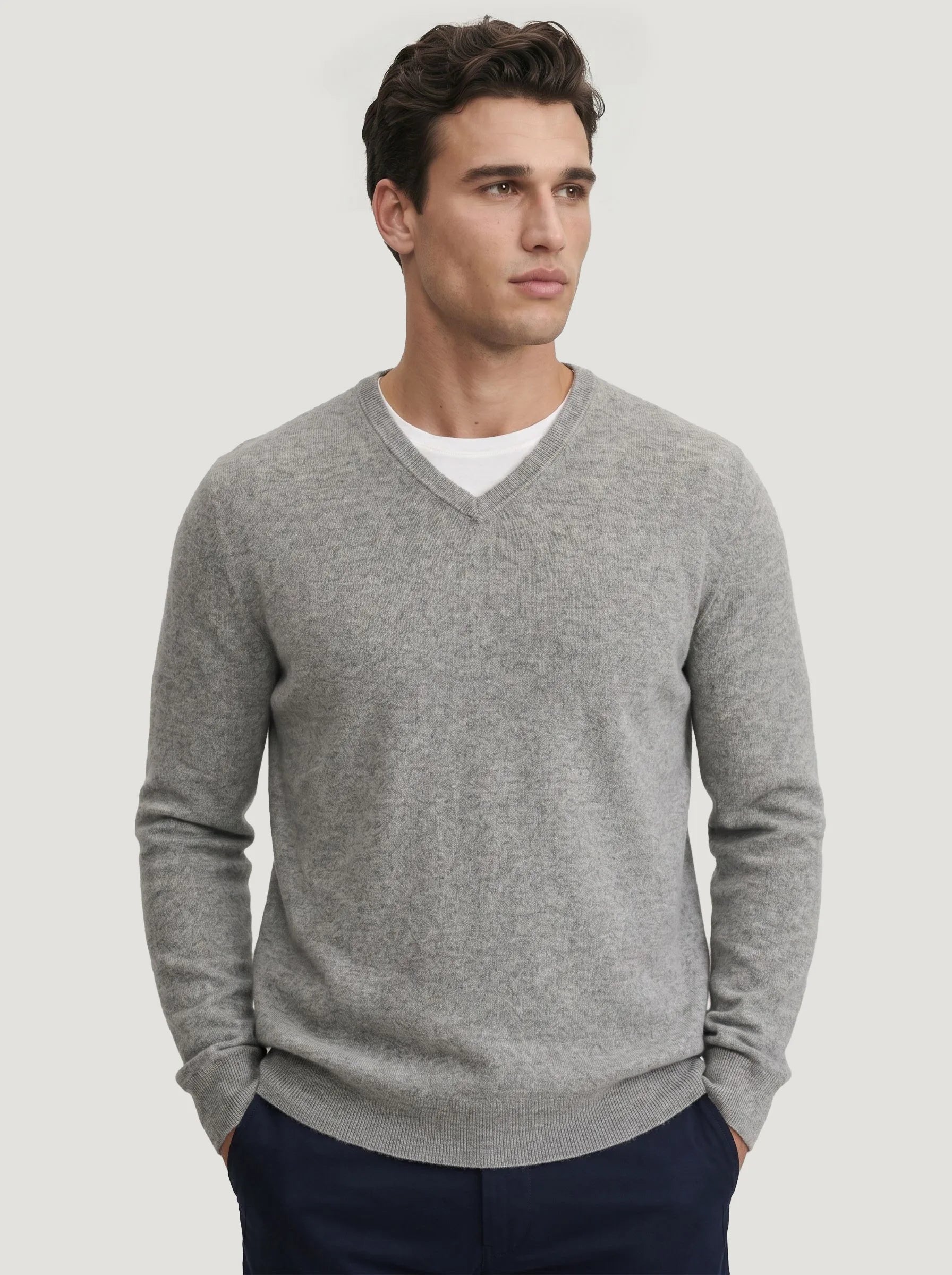 Mongolian Cashmere V-Neck Sweater — 3-Pack