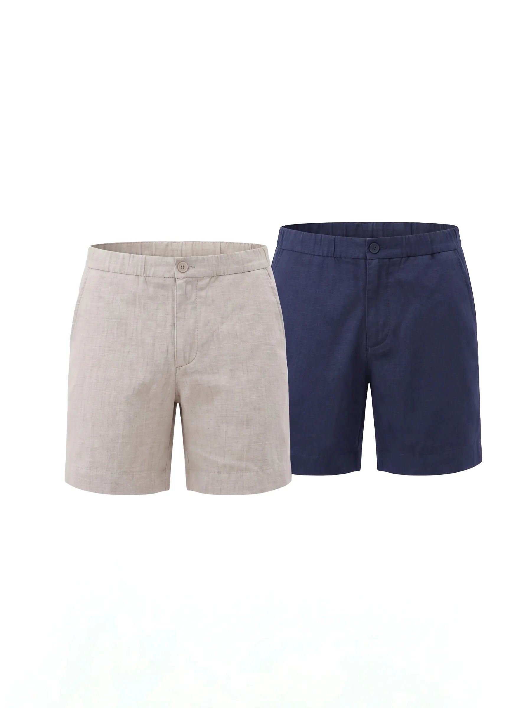 Anzugshorts aus 100 % europäischem Leinen — 2er-Pack