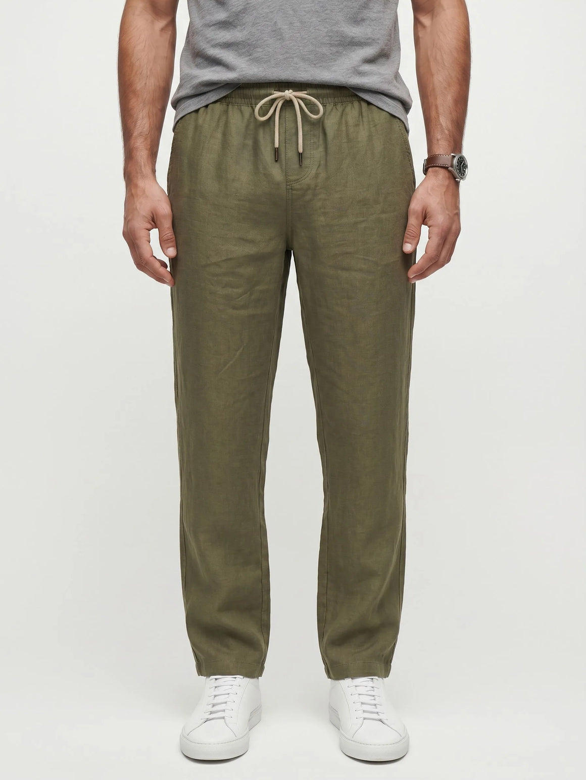 Pantalon décontracté 100 % lin européen