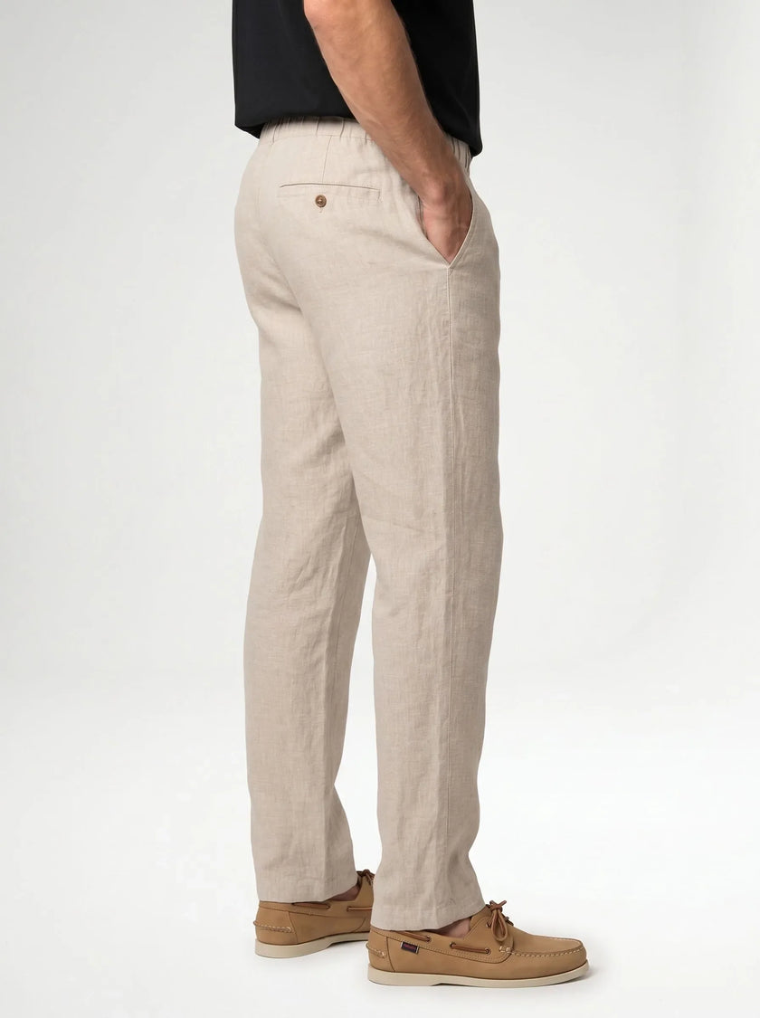 100 % europäische Leinen-Bundfaltenhose — 2er-Pack