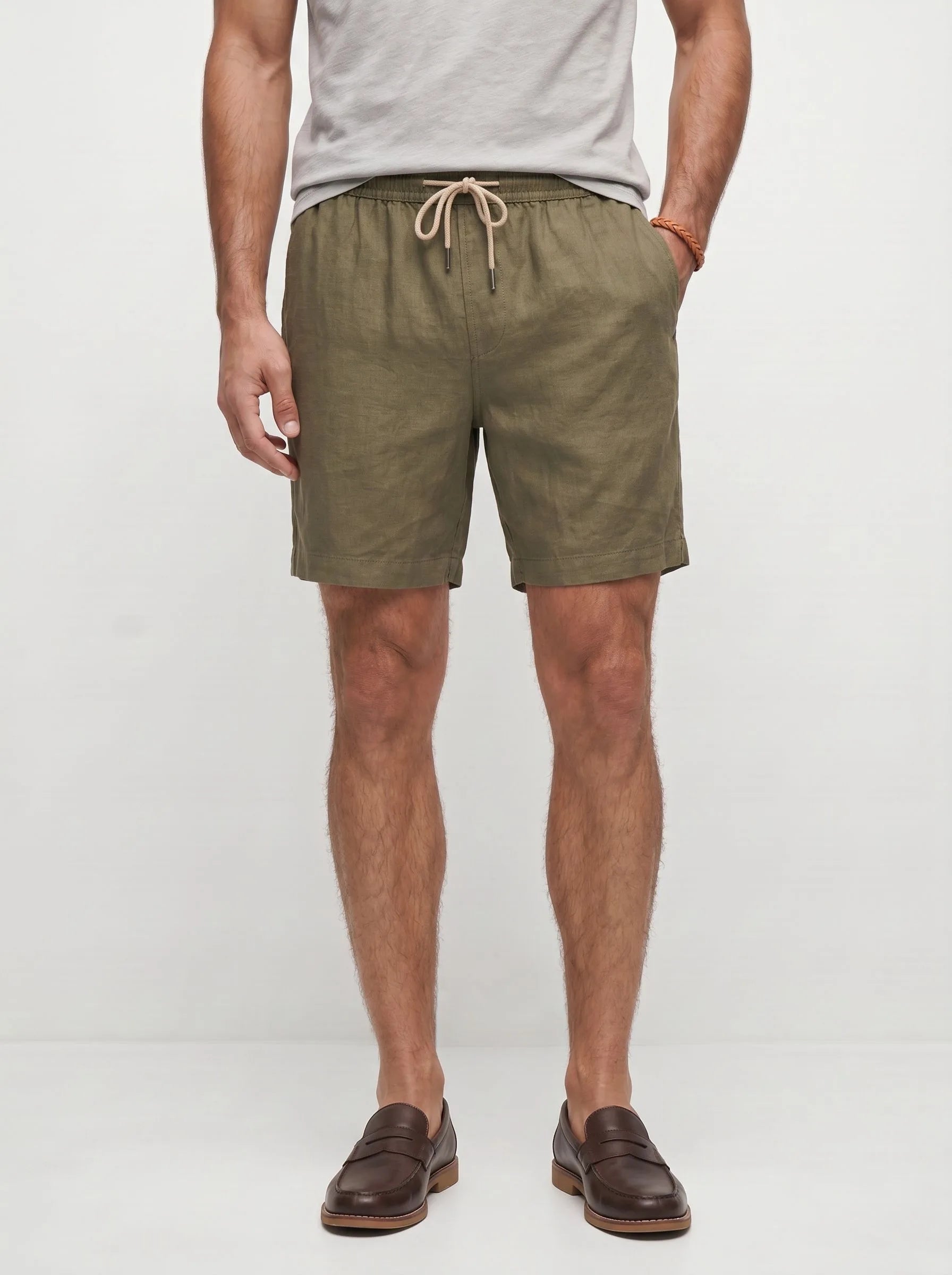 100% European Linen Casual Shorts