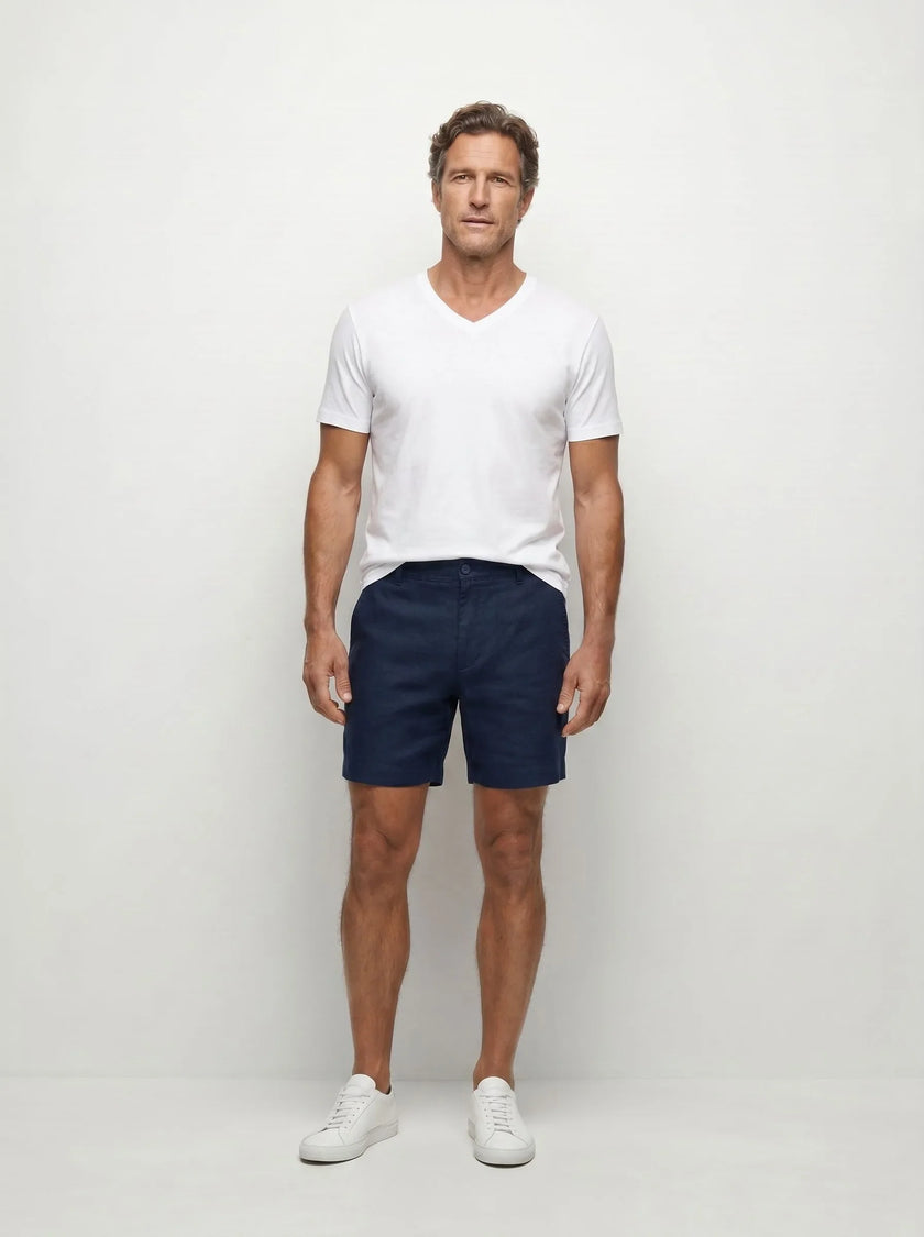 100 % europäische Leinen-Dress-Shorts – 2er-Pack