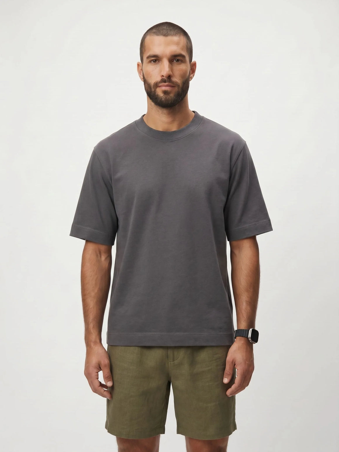 T-shirt col rond épais 100 % coton biologique