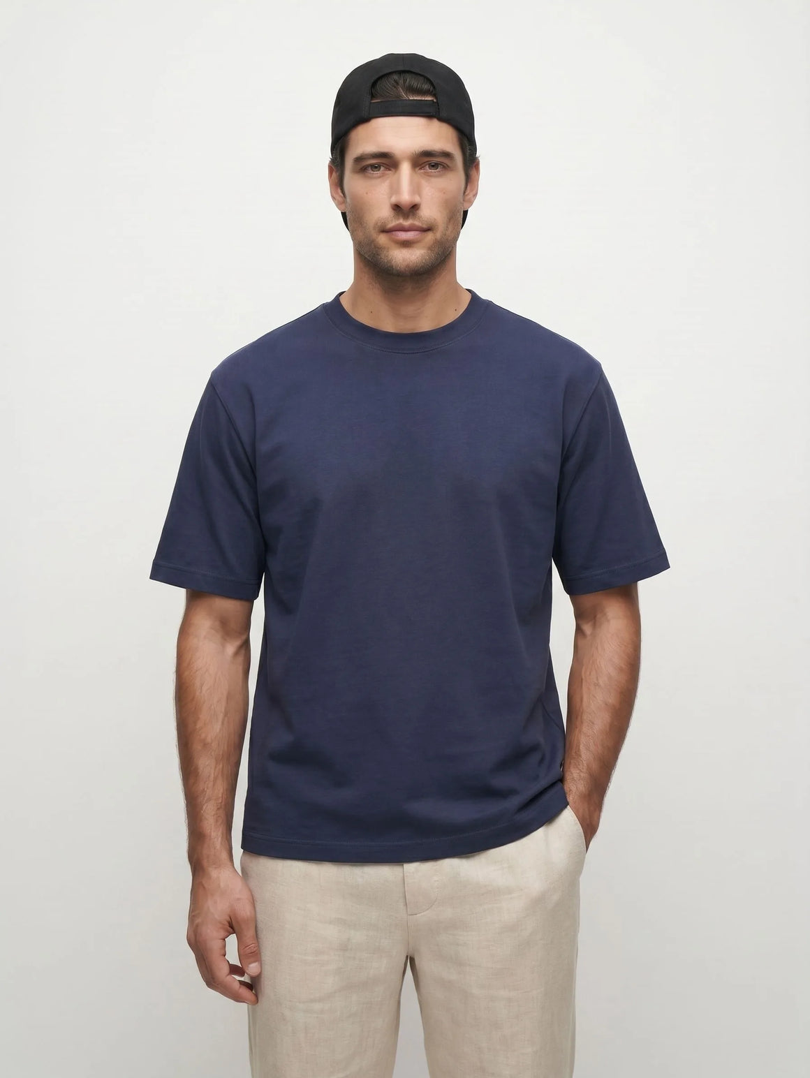 T-shirt col rond épais 100 % coton biologique