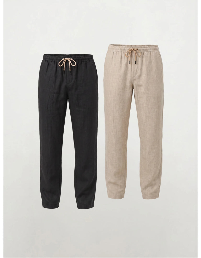 100% European Linen Casual Pants — 2-Pack