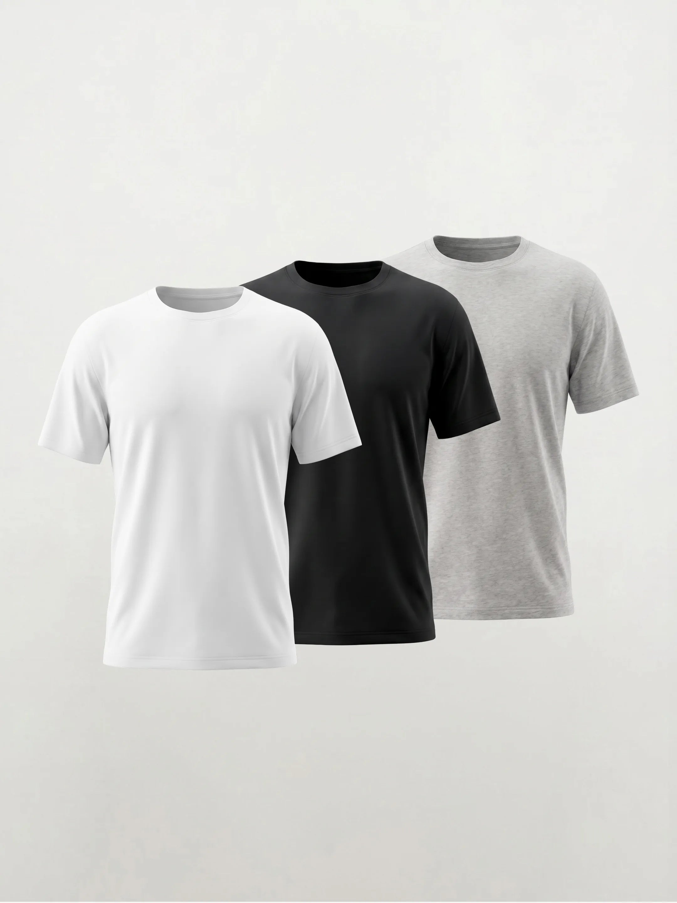 T-shirt classica girocollo in cotone biologico 100% — Confezione da 3