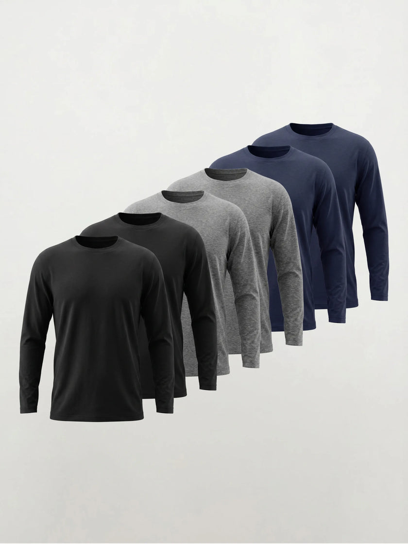 FlowBlend™ Active Long Sleeve Crew — Confezione da 6